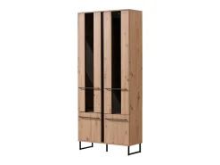 Sale Vitrine 84,5x193x35 cm Natural Preto Preto / Cinza antracite / Castanho