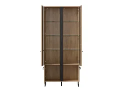 Sale Vitrine 84,5x193x35 cm Natural Preto Preto / Cinza antracite / Castanho