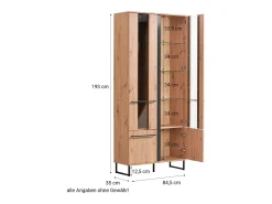 Sale Vitrine 84,5x193x35 cm Natural Preto Preto / Cinza antracite / Castanho