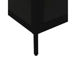 New vidaxl Vitrine 90x40x180 cm vidro temperado e aço Preto