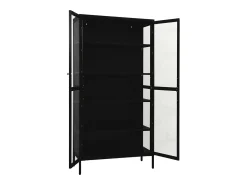 New vidaxl Vitrine 90x40x180 cm vidro temperado e aço Preto
