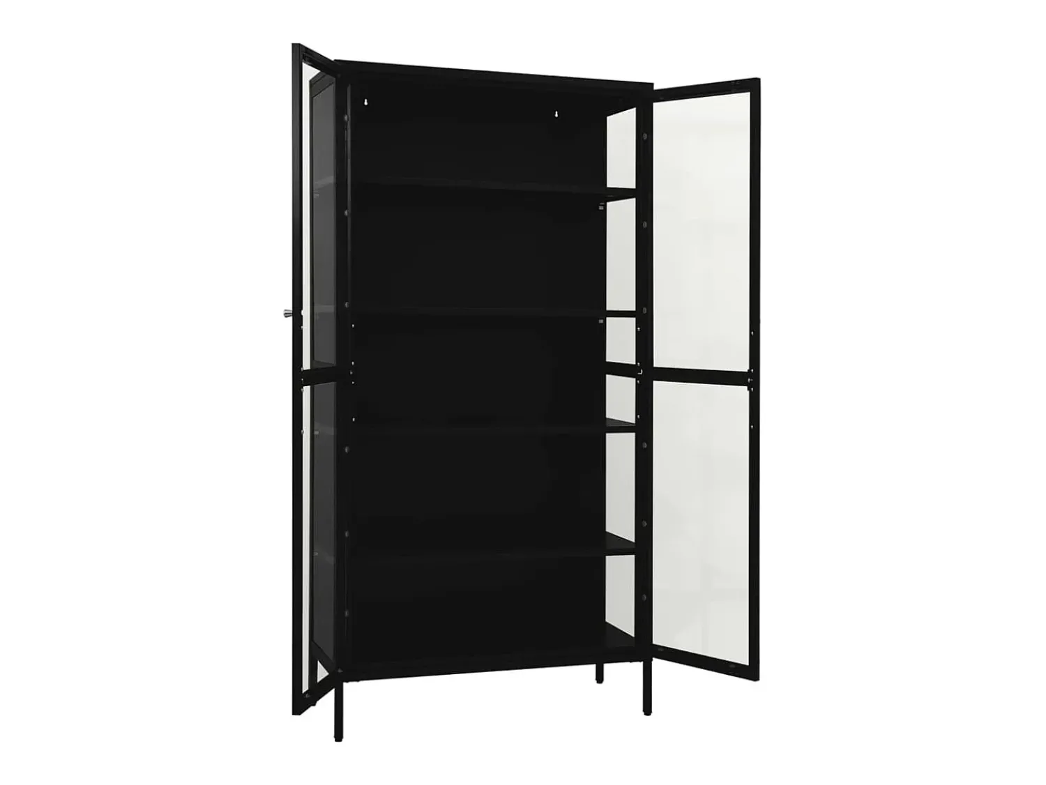 New vidaxl Vitrine 90x40x180 cm vidro temperado e aço Preto