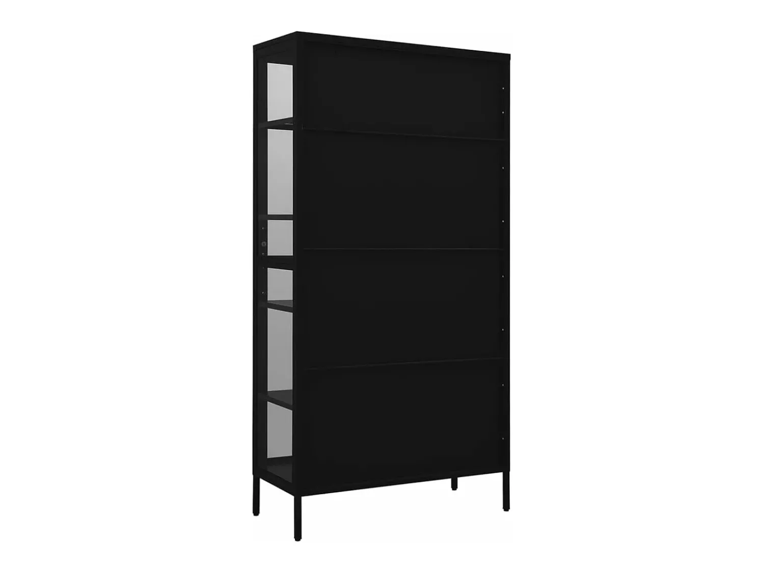 New vidaxl Vitrine 90x40x180 cm vidro temperado e aço Preto