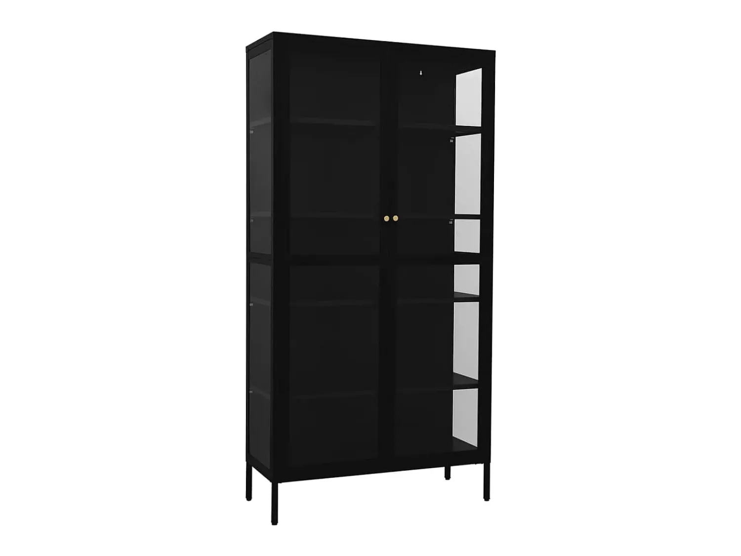 New vidaxl Vitrine 90x40x180 cm vidro temperado e aço Preto