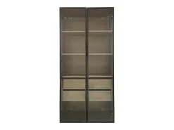 Vitrina*ModernLuxe Vitrines、Móveis de casa de banho com LED - 2 gavetas grandes e 2 portas de vidro - Natural Natural claro