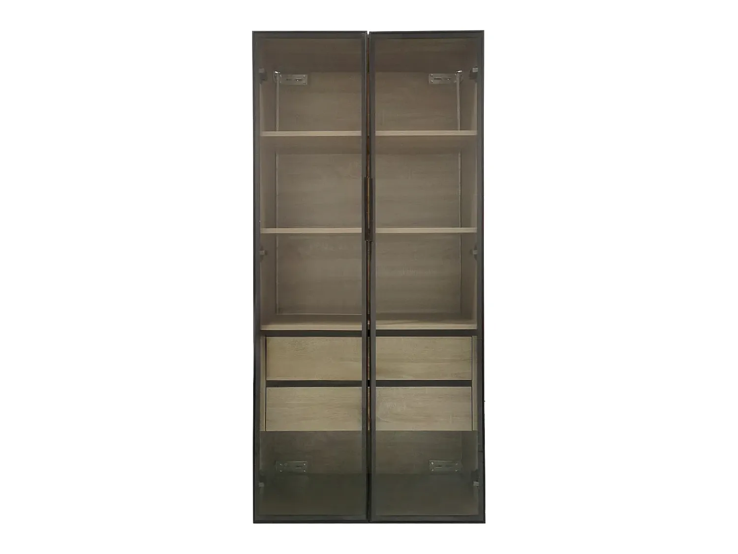 Vitrina*ModernLuxe Vitrines、Móveis de casa de banho com LED - 2 gavetas grandes e 2 portas de vidro - Natural Natural claro