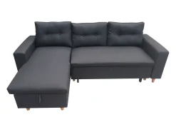 Discount Happy Garden WADE Sofá cama de canto de 3 lugares antracite Cinzento