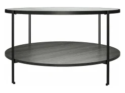 Mesa De Apoio*Dorel Home Wainwright | Mesa de apoio em vidro e 1 prateleira em Black Oak Look Preto