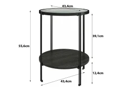 Hot Dorel Home Wainwright | Mesa de apoio redonda em Carvalho Preto