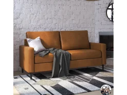 Sofá|Dorel Home Wainwright | Sofá 3 lugares em pele sintética Camel Castanho