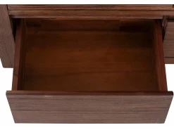 Loft24 Wally | Estante com 3 Portas de Correr e 2 Gavetas em Madeira de Acácia Castanha^ Biblioteca