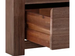 Loft24 Wally | Estante com 3 Portas de Correr e 2 Gavetas em Madeira de Acácia Castanha^ Biblioteca