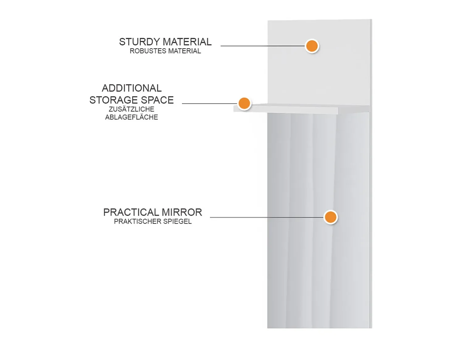 Cabide De Pé|Vicco Wandgarderobe 36x21.6x135 siri Branco