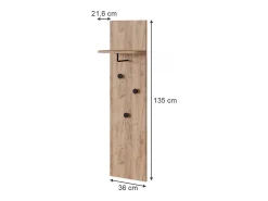 Vicco Wandgarderobe carvalho goldkraft 36x21.6x135 siri^ Cabide De Pé