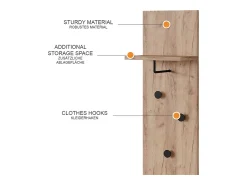 Vicco Wandgarderobe carvalho goldkraft 36x21.6x135 siri^ Cabide De Pé