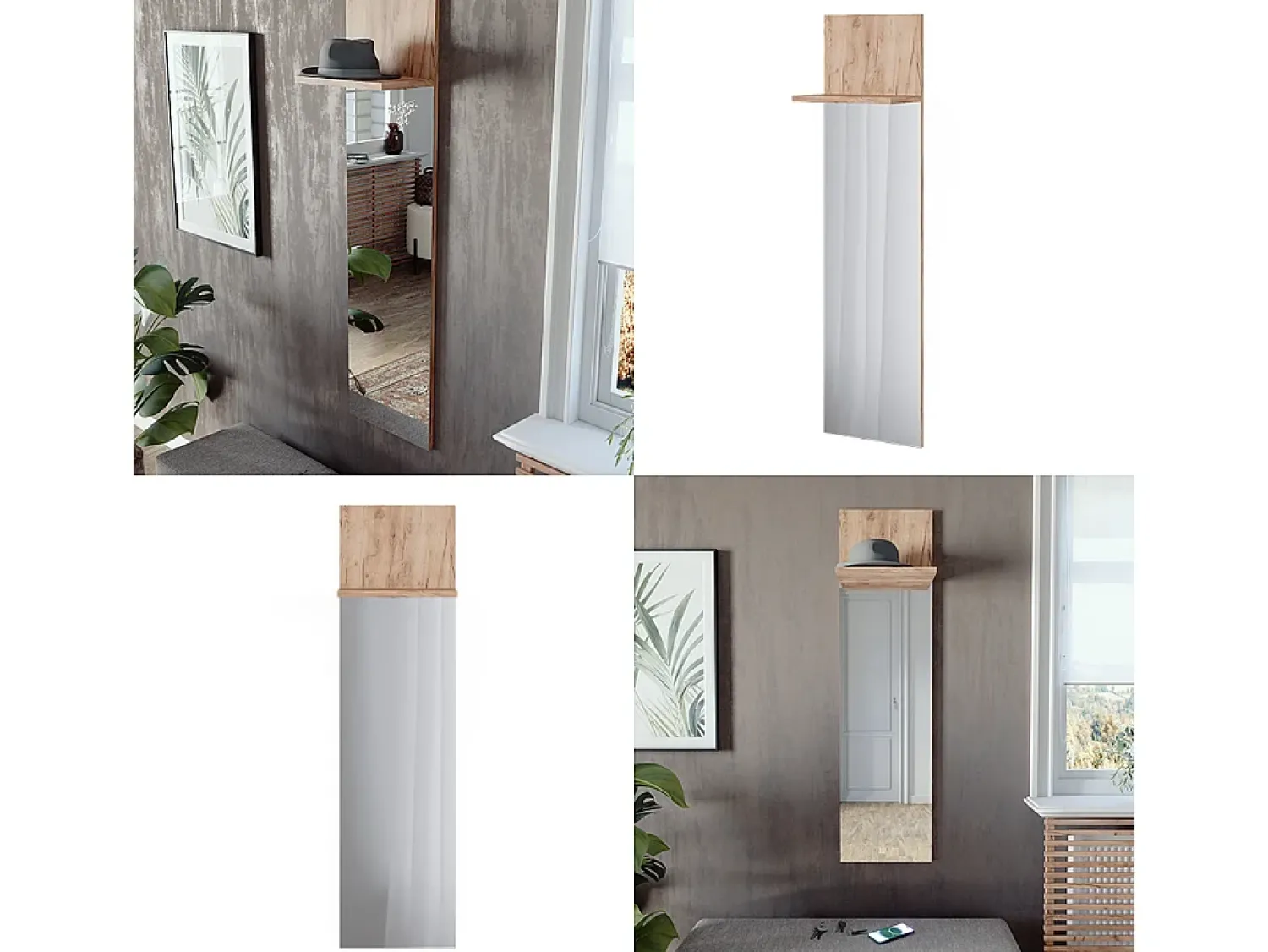 Discount Vicco Wandgarderobe carvalho goldkraft 36x21.6x135 siri Natural escuro