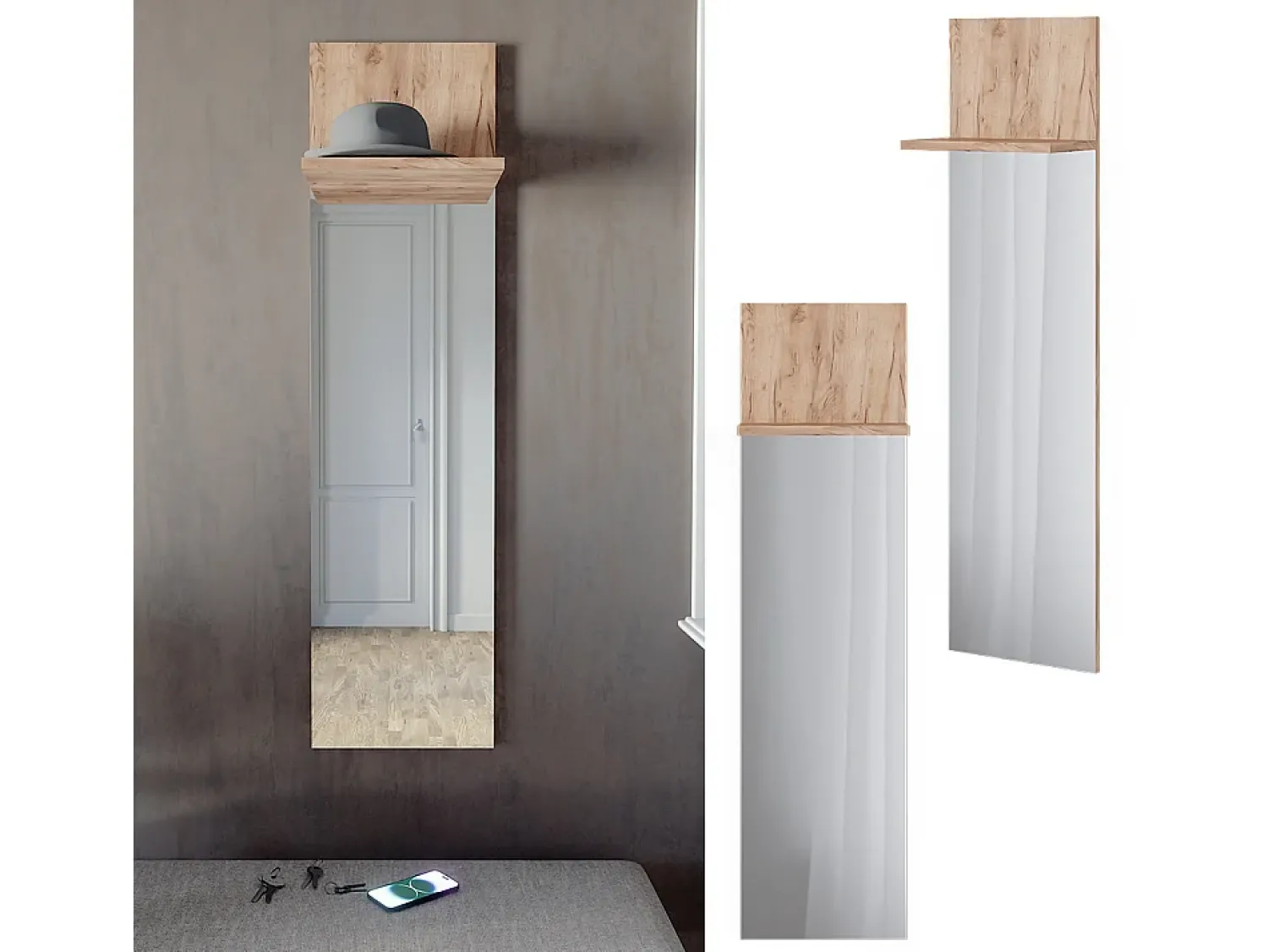 Discount Vicco Wandgarderobe carvalho goldkraft 36x21.6x135 siri Natural escuro