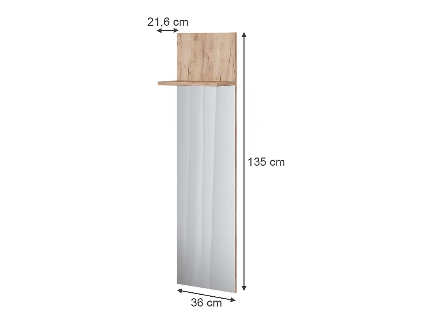 Discount Vicco Wandgarderobe carvalho goldkraft 36x21.6x135 siri Natural escuro