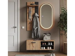 Clearance Vicco Wandgarderobe carvalho wotan 43x26.6x110 amber Natural escuro