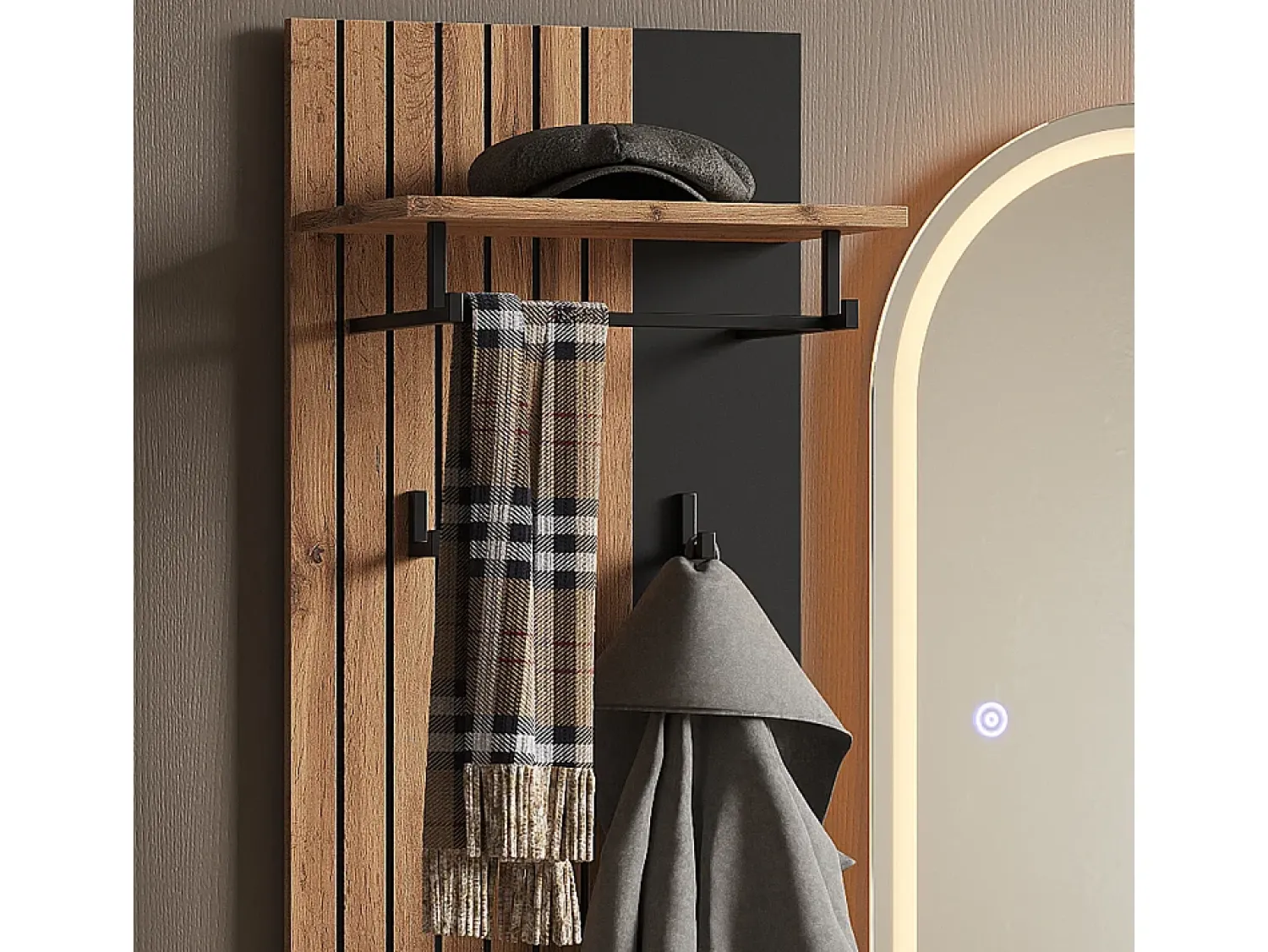 Clearance Vicco Wandgarderobe carvalho wotan 43x26.6x110 amber Natural escuro