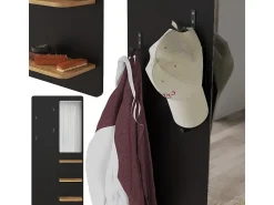 Cabide De Pé|Vicco Wandgarderobe /carvalho 70x15x150 jochen Preto