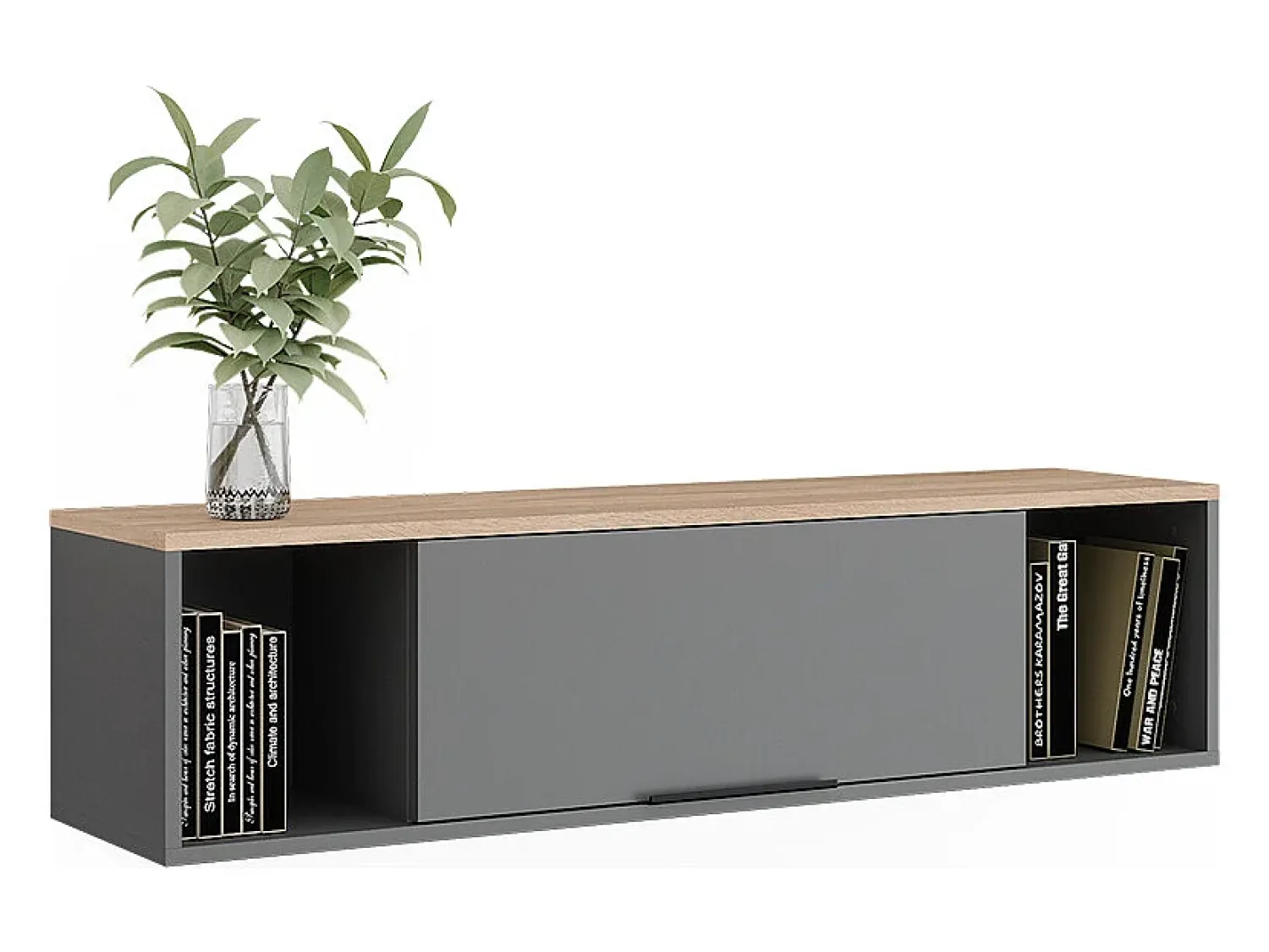 Vicco Wandregal antracite/sonoma 120x30x30 betti Cinza antracite