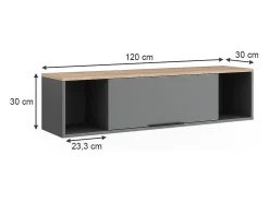 Vicco Wandregal antracite/sonoma 120x30x30 betti Cinza antracite