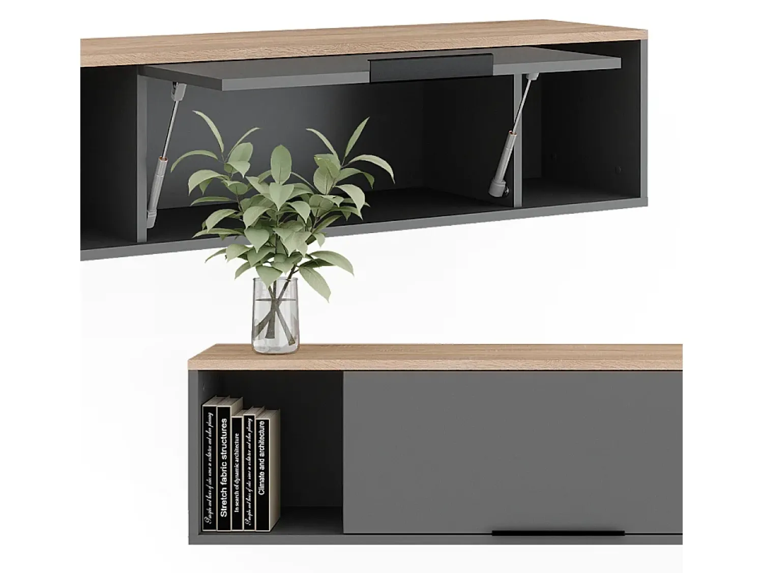 Vicco Wandregal antracite/sonoma 120x30x30 betti Cinza antracite