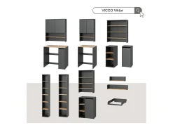 Vicco Wandregal carvalho antracite/goldkraft 67.8x20x20 viktor^ Prateleira