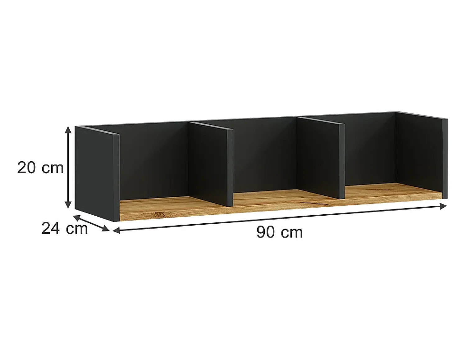 Prateleira|Vicco Wandregal carvalho antracite/goldkraft 90x24x20 tomy Cinza antracite