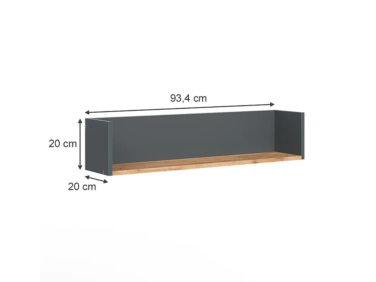 Prateleira*Vicco Wandregal carvalho antracite/goldkraft 93.4x20x20 viktor Cinza antracite