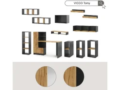 Prateleira|Vicco Wandregal carvalho antracite/goldkraft 90x22x30 tomy Cinza antracite