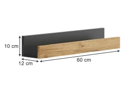 Prateleira*Vicco Wandregal carvalho antracite/goldkraft 60x12x10 tomy Cinza antracite