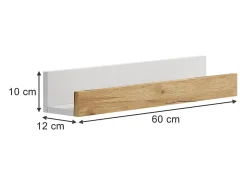 Prateleira*Vicco Wandregal carvalho branco/dourado 60x12x10 tomy Natural escuro
