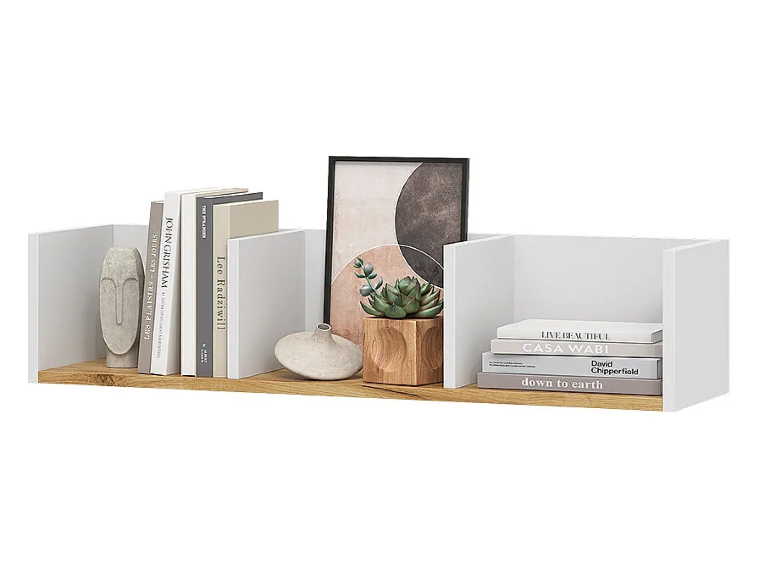 Clearance Vicco Wandregal carvalho branco/dourado 90x24x20 tomy Natural escuro