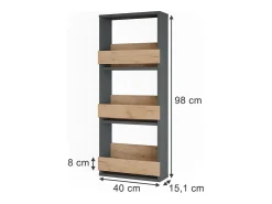 Vicco Wandregal carvalho goldkraft/antracite 40x15.1x98 repose^ Acessórios De Arrumação|Acessório Vinho E Bar