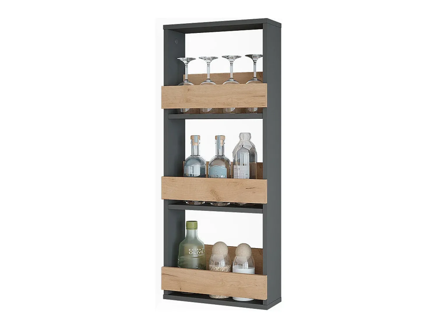 Vicco Wandregal carvalho goldkraft/antracite 40x15.1x98 repose^ Acessórios De Arrumação|Acessório Vinho E Bar