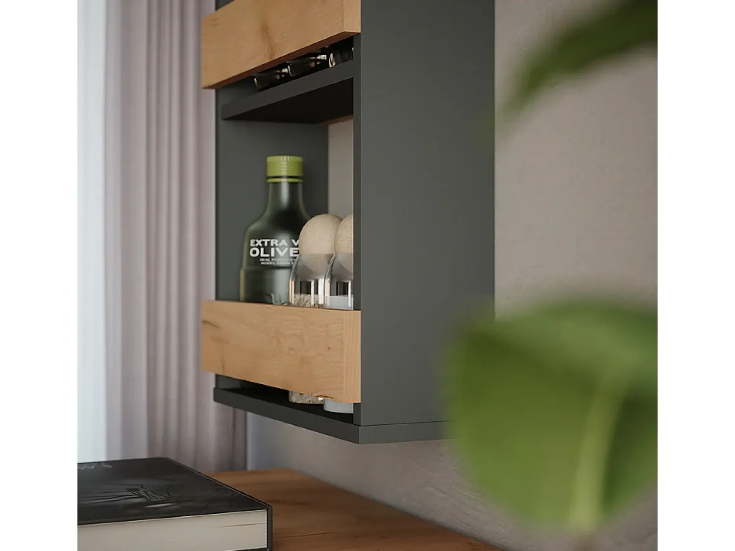 Vicco Wandregal carvalho goldkraft/antracite 40x15.1x98 repose^ Acessórios De Arrumação|Acessório Vinho E Bar