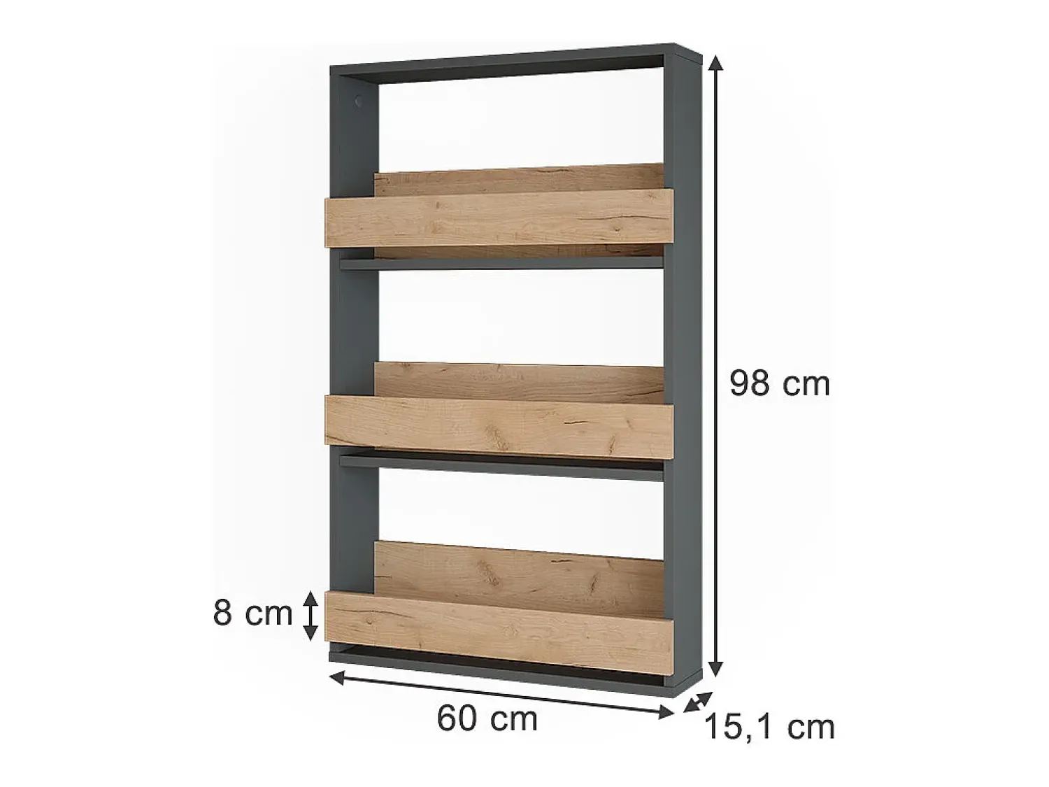 Vicco Weinglasregal carvalho goldkraft/antracite 60x15.1x98 repose^ Acessórios De Arrumação|Acessório Vinho E Bar