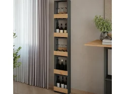 Acessórios De Arrumação|Acessório Vinho E Bar*Vicco Weinglasregal carvalho goldkraft/antracite 30x15.1x180 repose Natural escuro