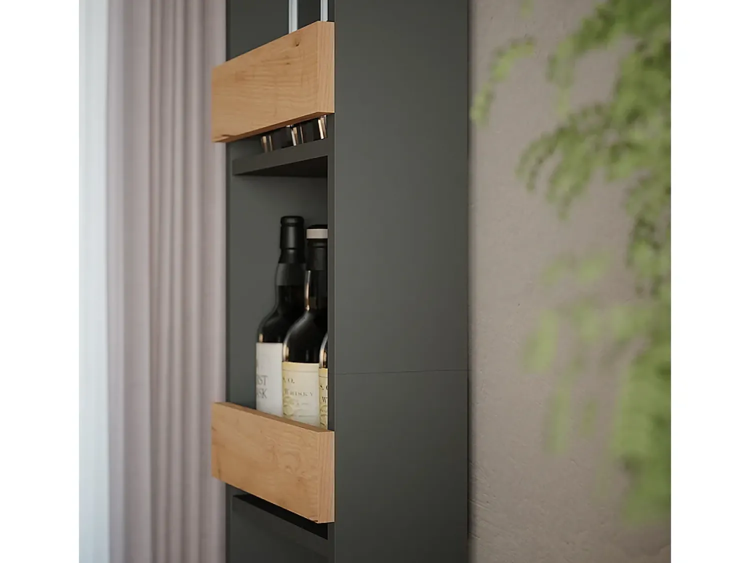 Acessórios De Arrumação|Acessório Vinho E Bar*Vicco Weinglasregal carvalho goldkraft/antracite 30x15.1x180 repose Natural escuro