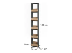 Acessórios De Arrumação|Acessório Vinho E Bar*Vicco Weinglasregal carvalho goldkraft/antracite 30x15.1x180 repose Natural escuro