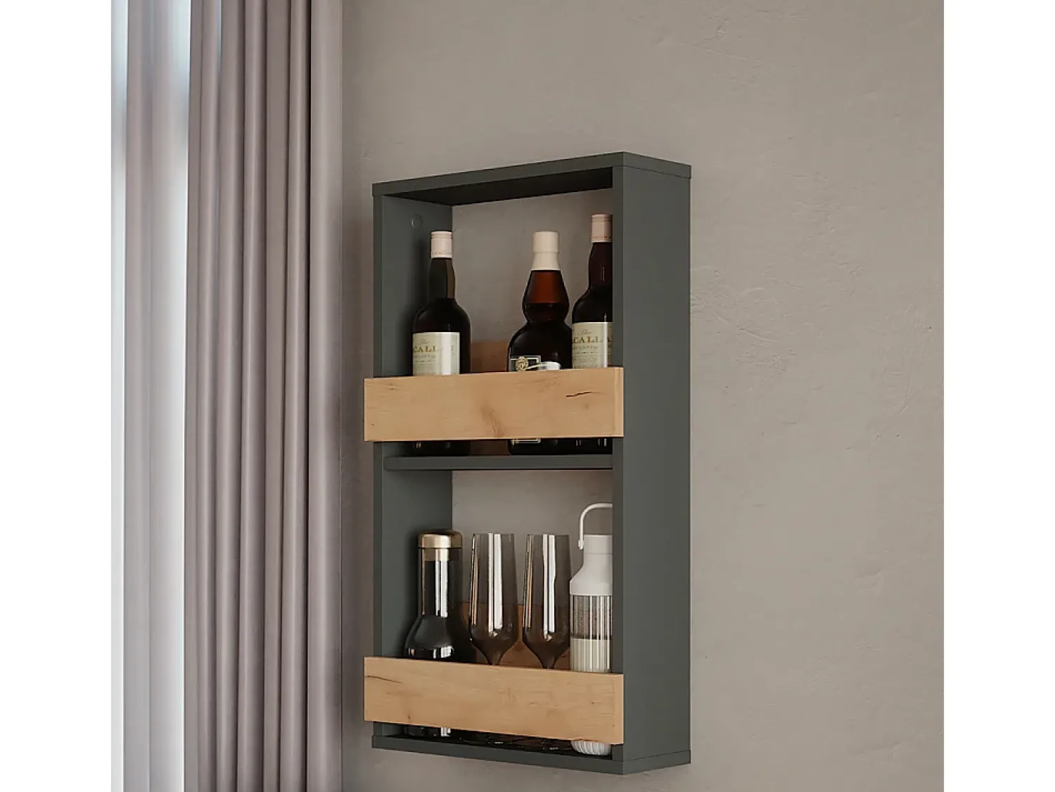 Vicco Weinglasregal carvalho goldkraft/antracite 40x15.1x72 repose^ Acessórios De Arrumação|Acessório Vinho E Bar