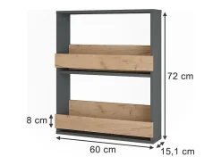 Best Vicco Weinglasregal carvalho goldkraft/antracite 60x15.1x72 repose Natural escuro