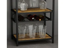 Acessórios De Arrumação|Acessório Vinho E Bar|Vicco Weinregal carvalho rústico 50x35x100 vela Natural escuro