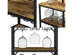 Acessórios De Arrumação|Acessório Vinho E Bar|Vicco Weinregal carvalho rústico 50x35x100 vela Natural escuro