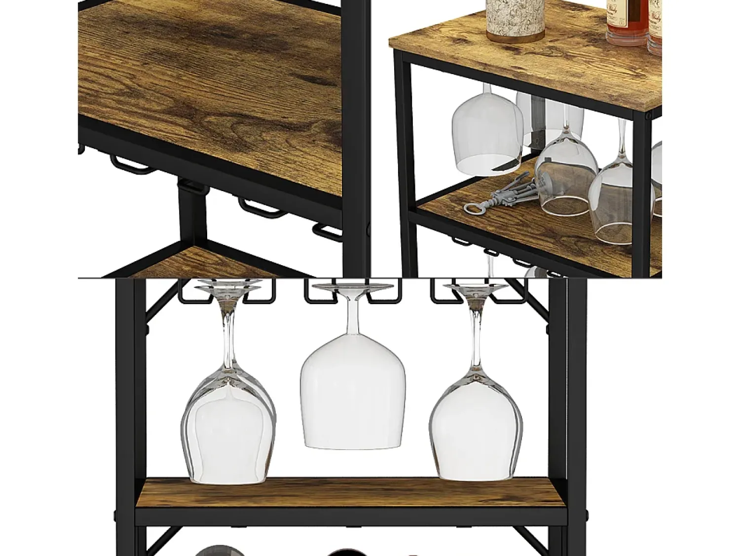 Acessórios De Arrumação|Acessório Vinho E Bar|Vicco Weinregal carvalho rústico 50x35x100 vela Natural escuro