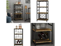 Acessórios De Arrumação|Acessório Vinho E Bar*Vicco Weinregal carvalho rústico 50x35x100 vela Natural escuro