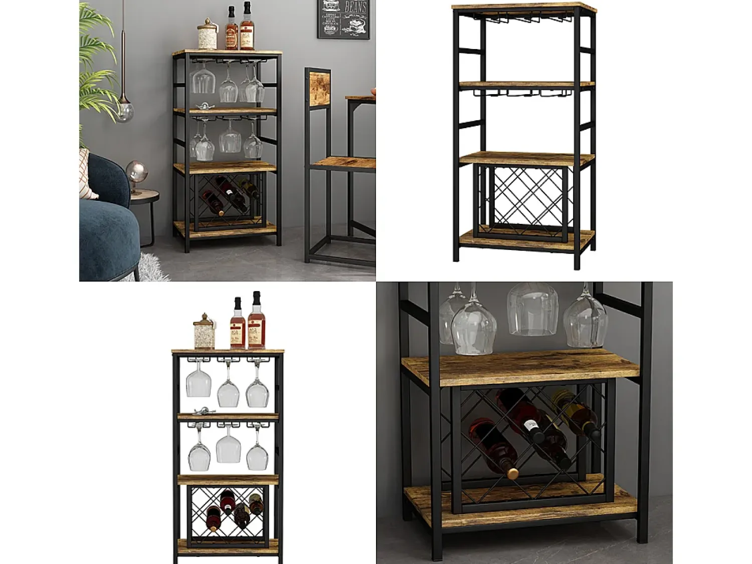 Acessórios De Arrumação|Acessório Vinho E Bar*Vicco Weinregal carvalho rústico 50x35x100 vela Natural escuro