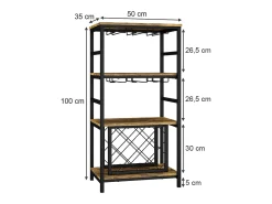 Acessórios De Arrumação|Acessório Vinho E Bar*Vicco Weinregal carvalho rústico 50x35x100 vela Natural escuro